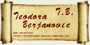 Teodora Berjanović vizit kartica